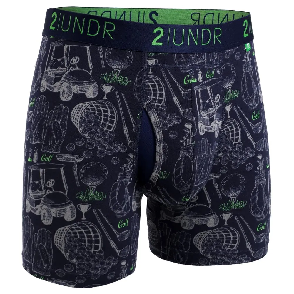 '2UNDR' Men's Swing Shift 6 Boxer Brief - Range Time Navy