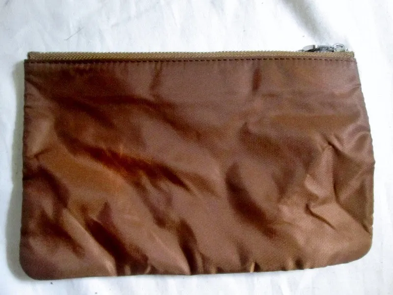 BIMBA & LOLA GREYHOUND DOG Wallet Pouch Case Purse Clutch Vegan Nylon BROWN