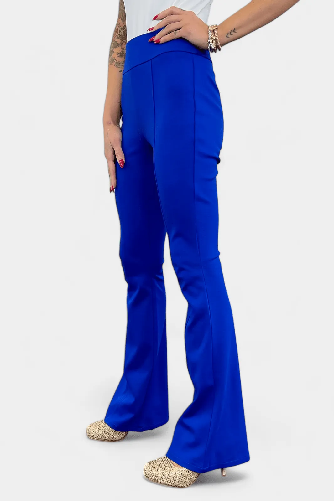 Blue High Waisted Flare Pants [NO RETURNS]