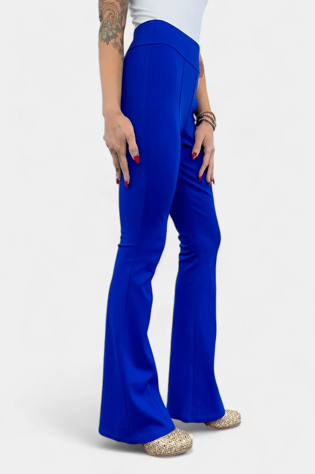 Blue High Waisted Flare Pants [NO RETURNS]