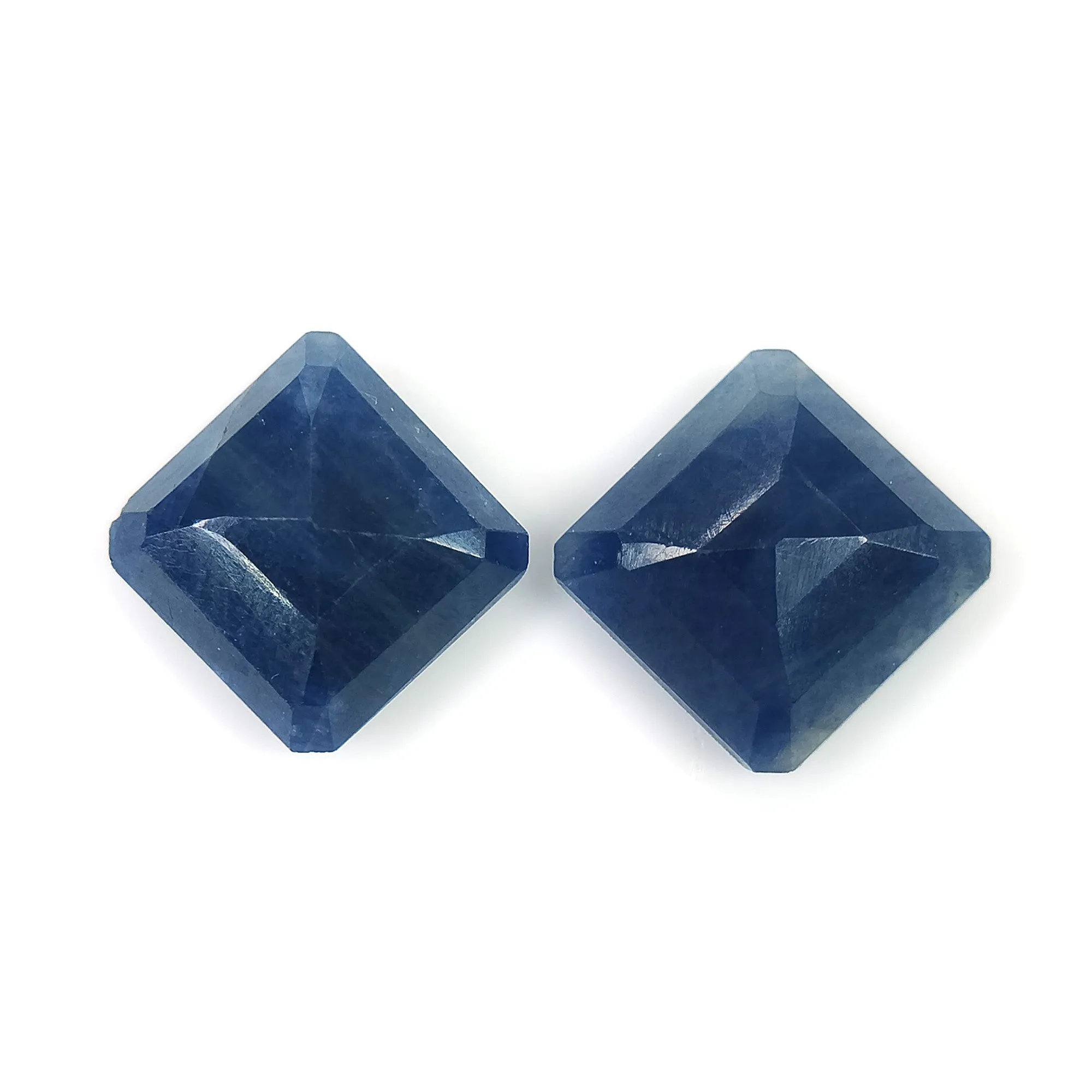 BLUE SAPPHIRE Gemstone Cut September Birthstone : 6.20cts Natural Untreated Unheated Sapphire Normal Cut Cushion Shape 8mm Pair