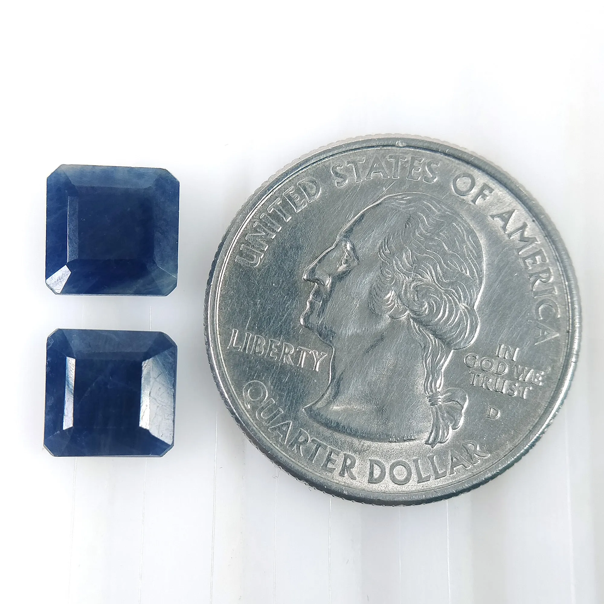 BLUE SAPPHIRE Gemstone Cut September Birthstone : 6.20cts Natural Untreated Unheated Sapphire Normal Cut Cushion Shape 8mm Pair