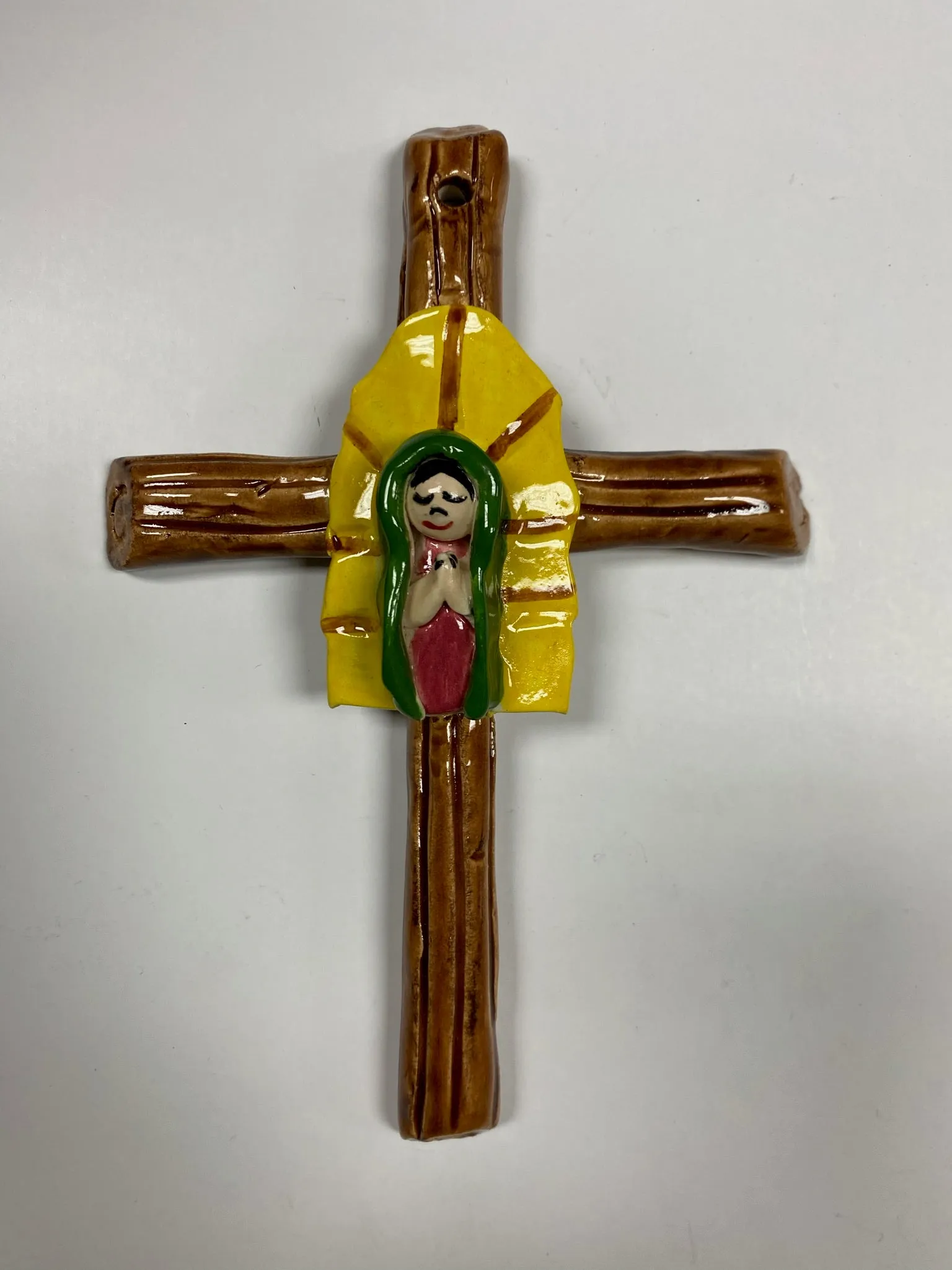 Ceramic Virgen Cross