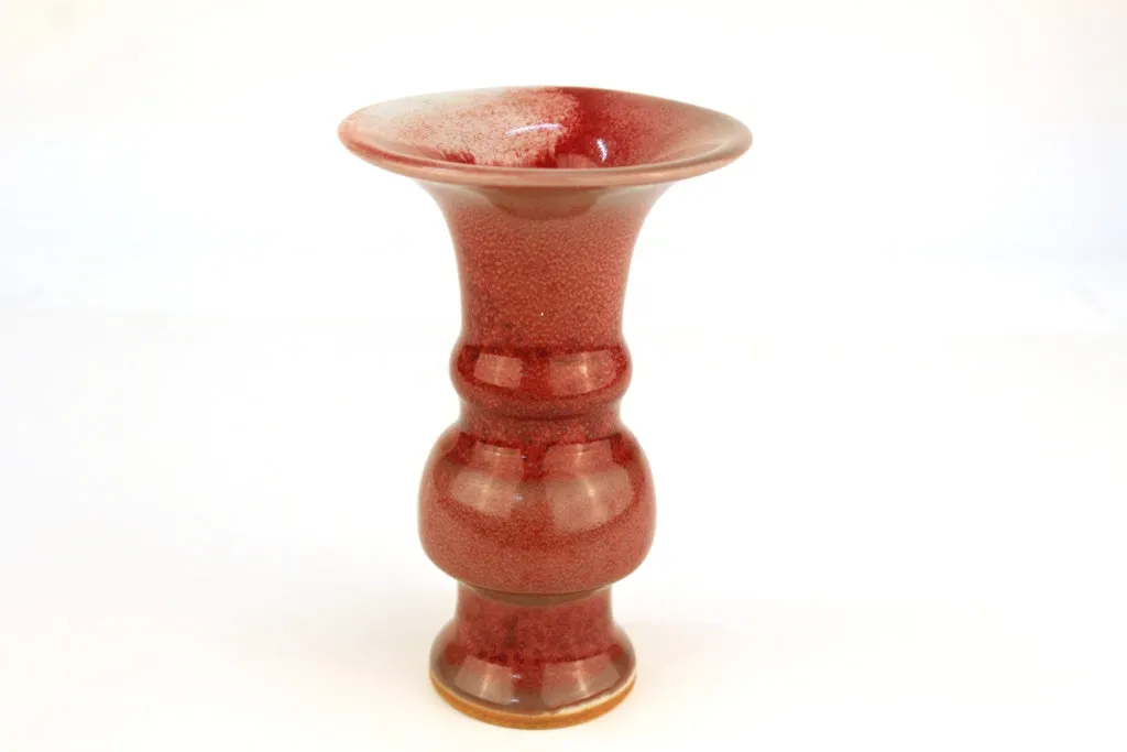 Chinese Gu Form Peach Blossom Vase