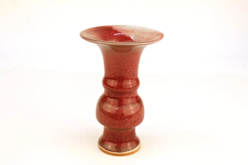 Chinese Gu Form Peach Blossom Vase