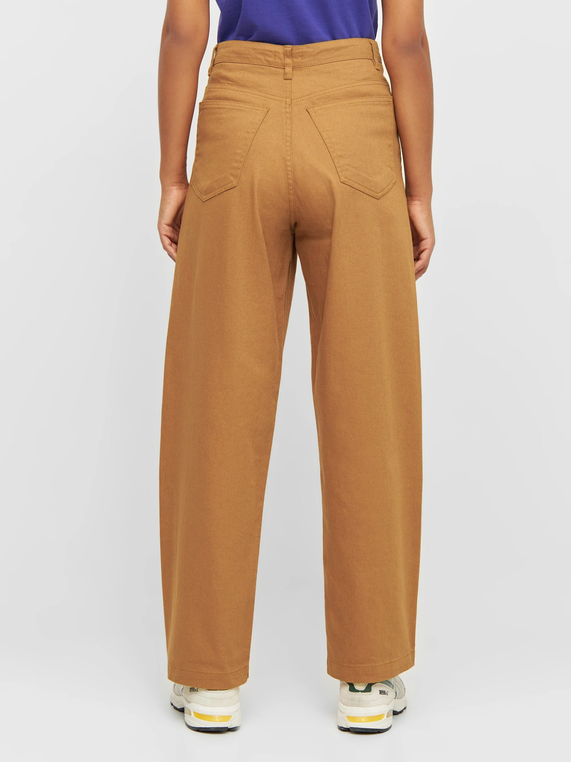 CHLOE barrel high-rise twill 5-pocket pants - Brown Sugar