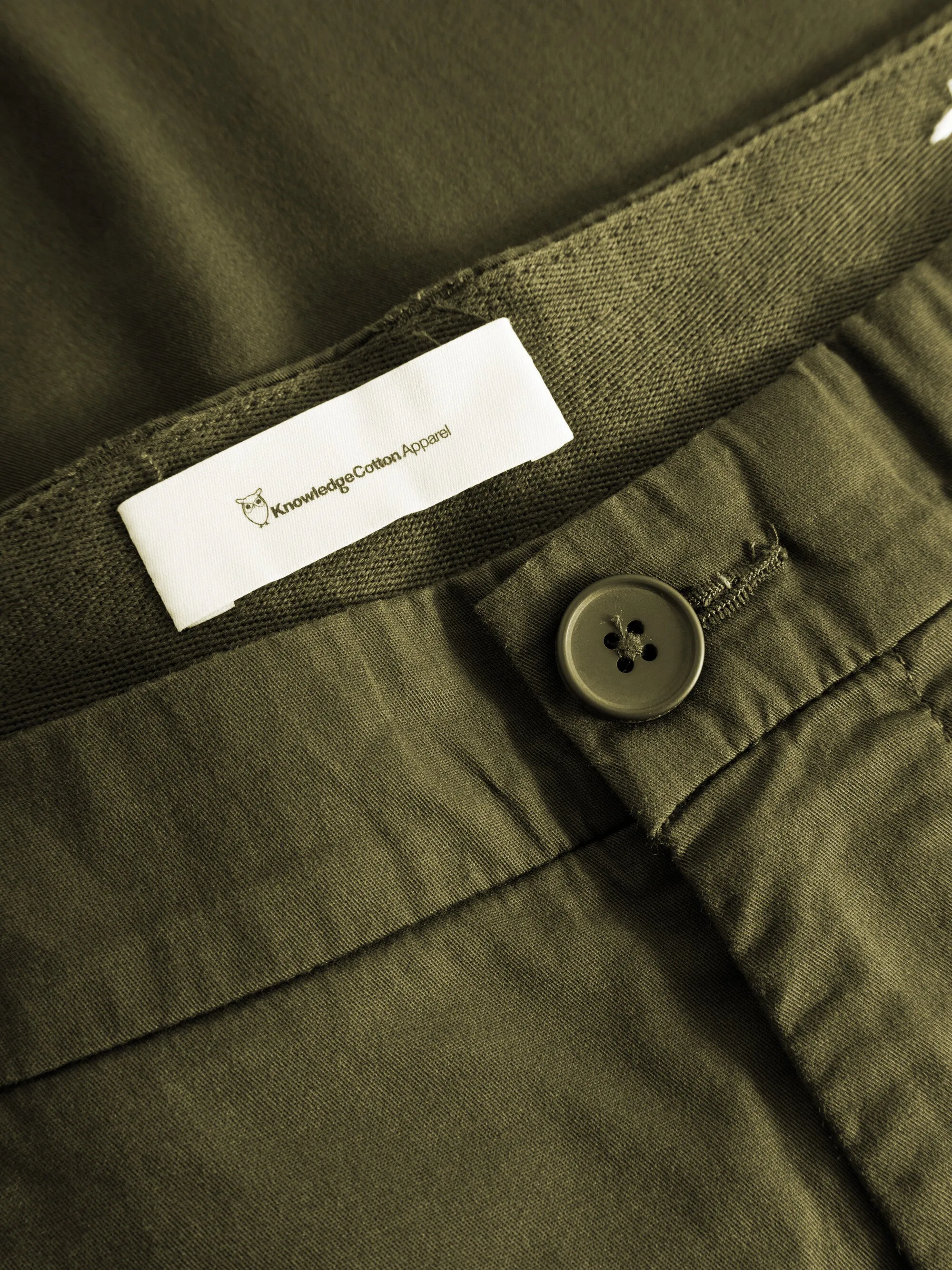 CHUCK regular chino poplin pant - Burned Olive