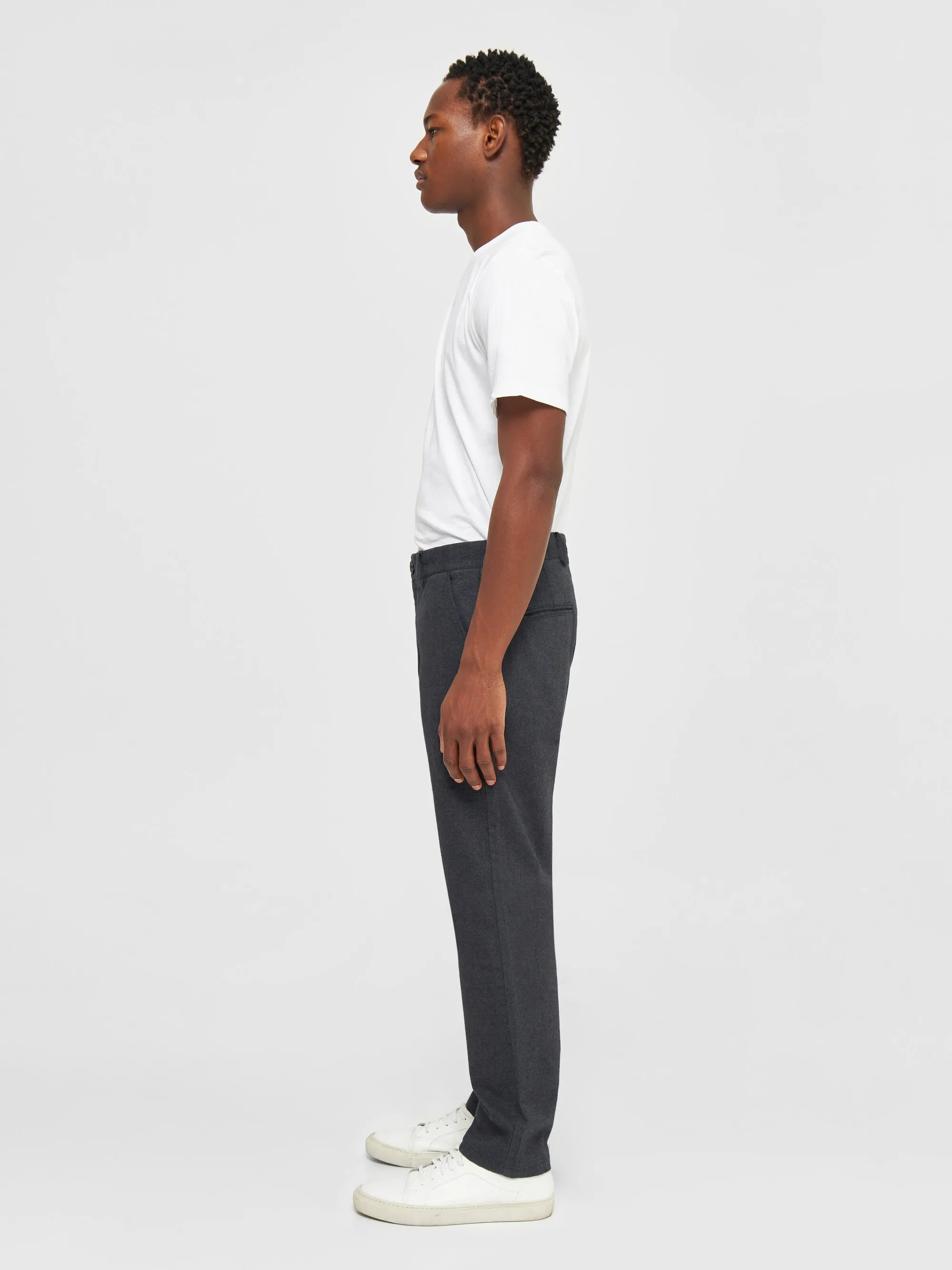 CHUCK regular flannel chino pants - Gray Pinstripe