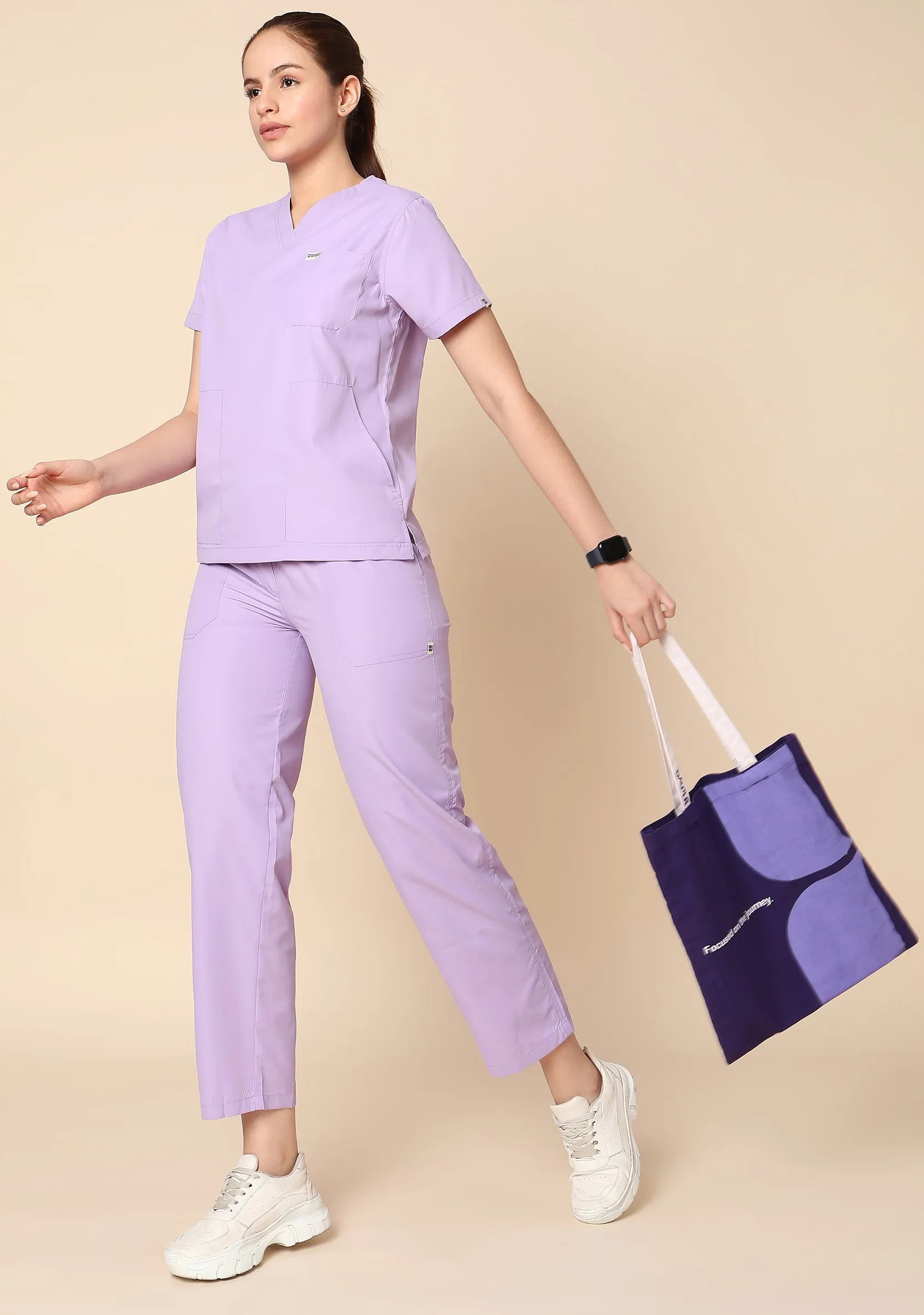 Classic Women's 5-Pocket (Pastel Lilac) Scrub