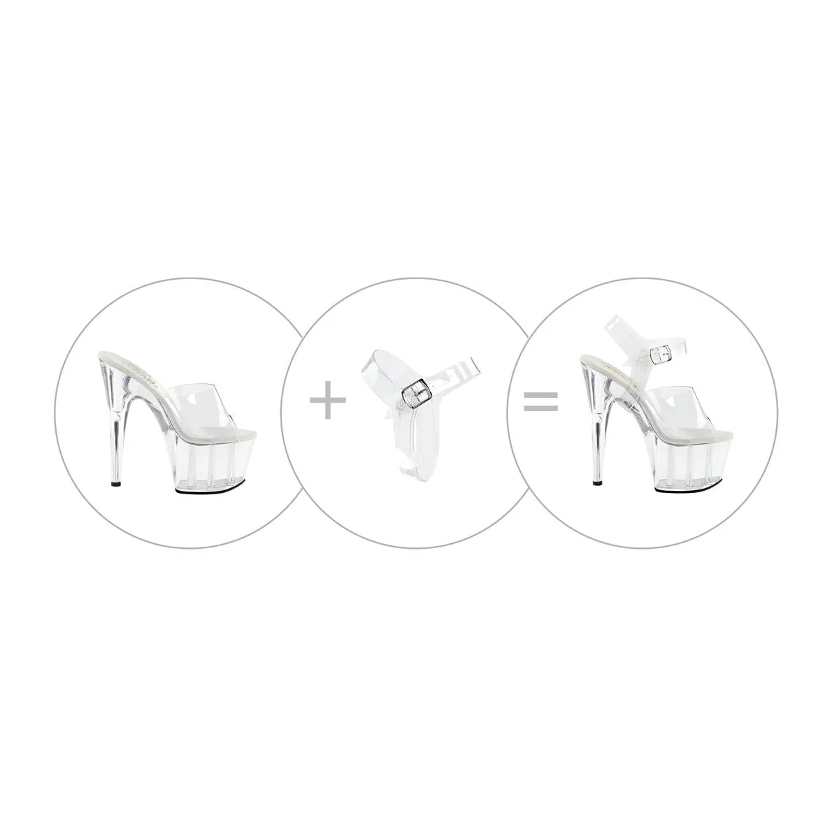 Detachable Clear Ankle Straps - Size 5-10