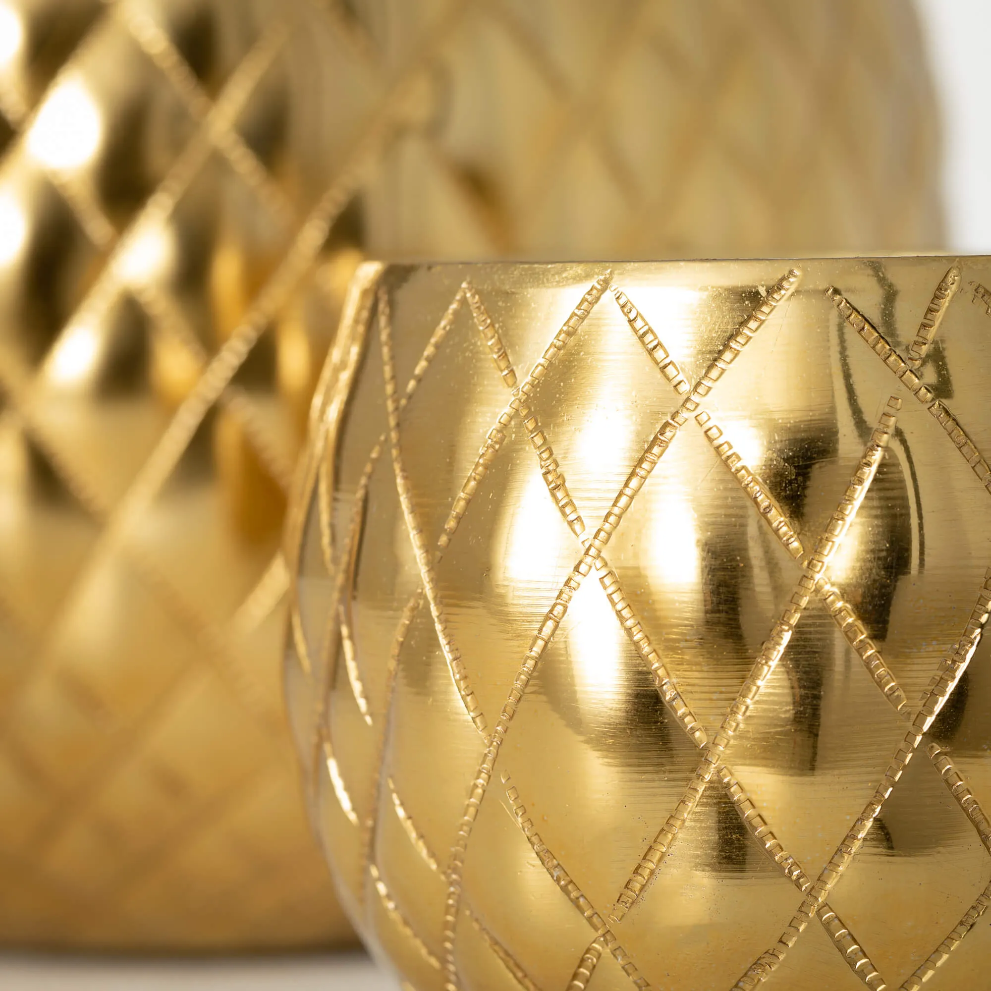 Gold Diamond-Pattern Pot Set 2