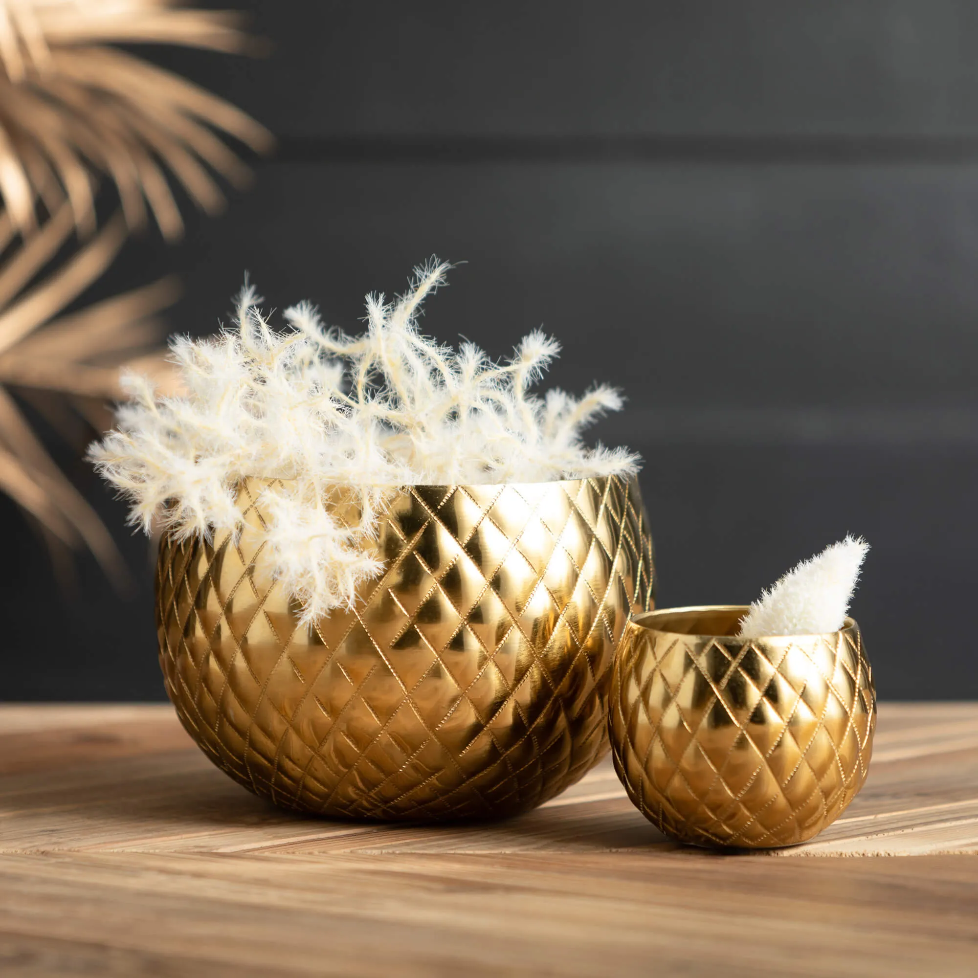 Gold Diamond-Pattern Pot Set 2