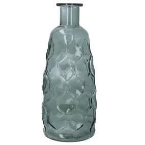 Green Glass Honeycomb Tall Vase