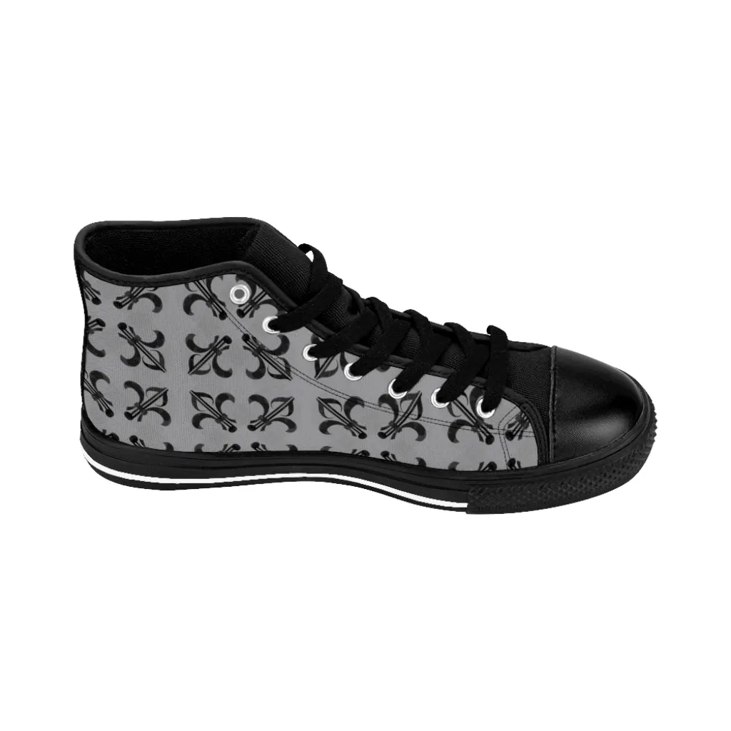 Grey Lattice Men's high tops