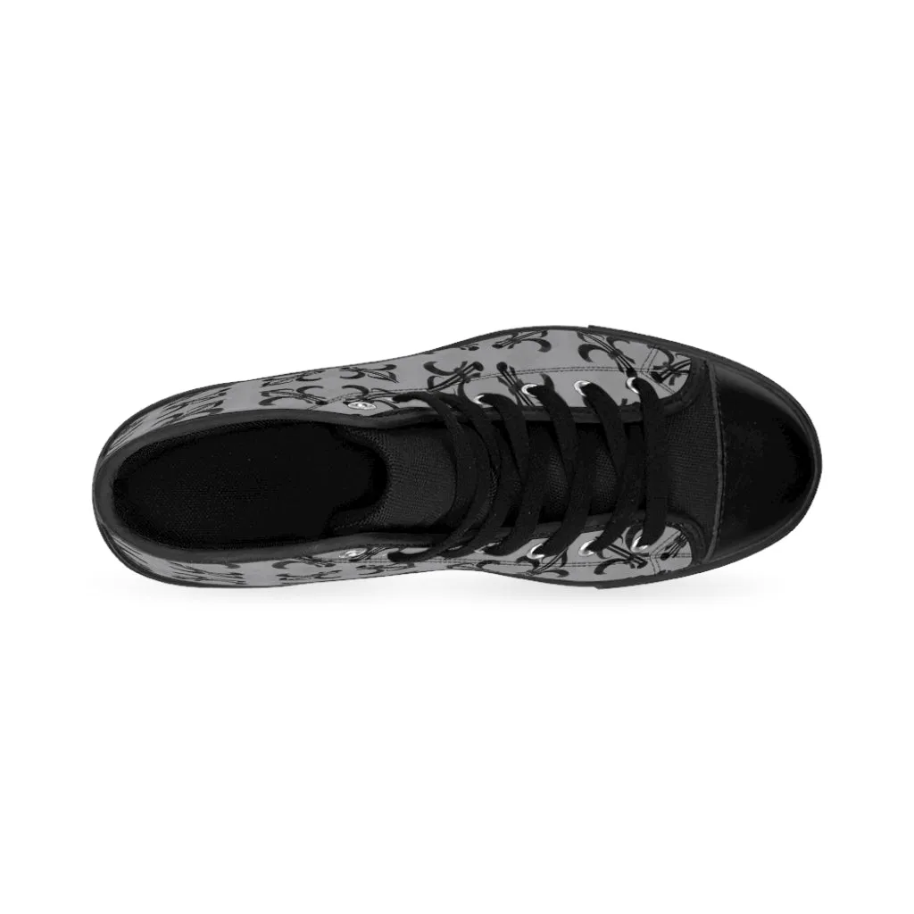 Grey Lattice Men's high tops