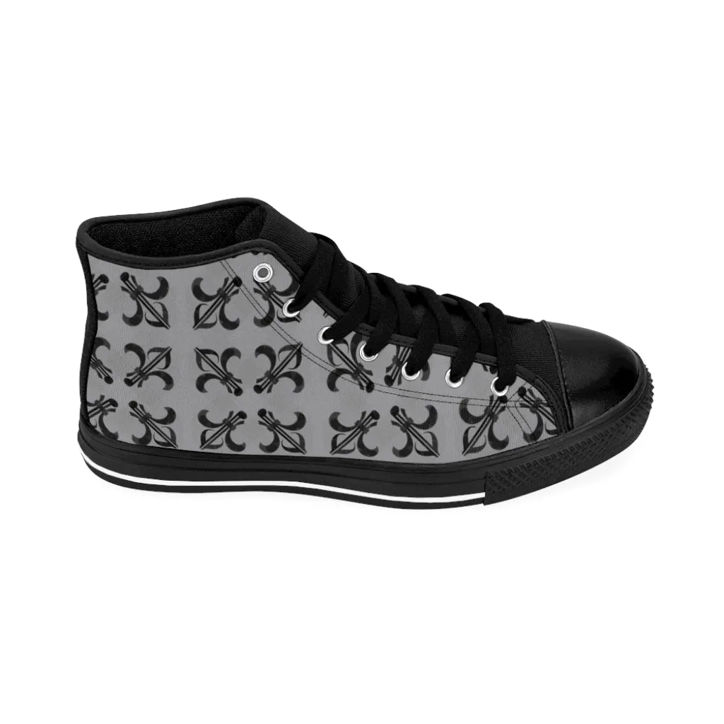 Grey Lattice Men's high tops