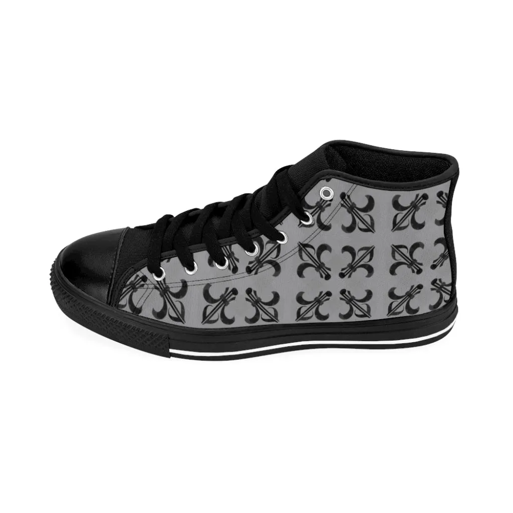 Grey Lattice Men's high tops