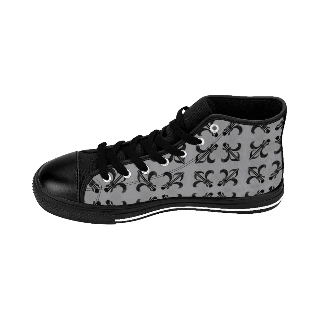 Grey Lattice Men's high tops