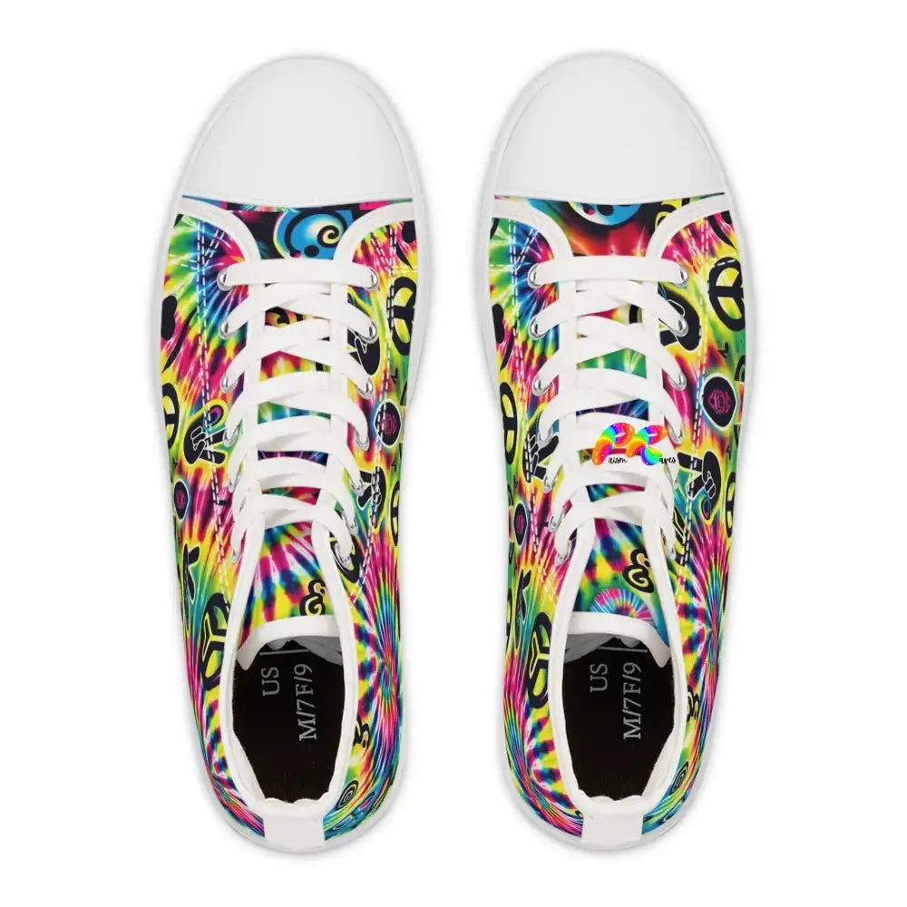 Happy Vibes Rave Women's High Top Sneakers