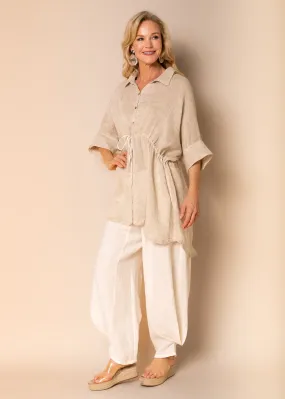 Imagine Fashion - Kilah Linen Top - Latte