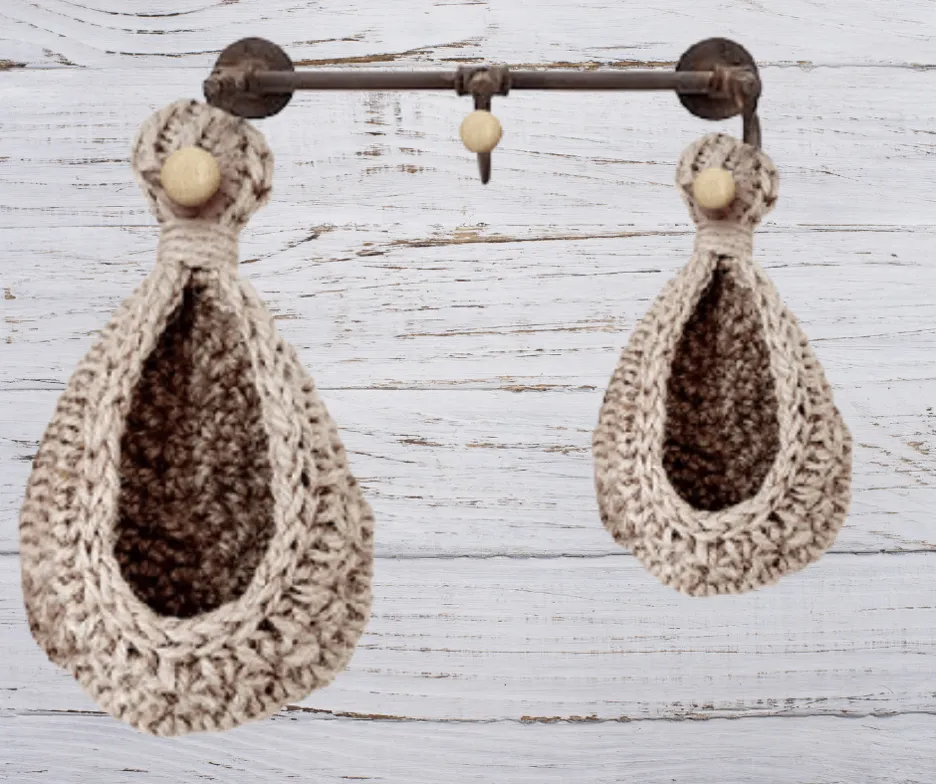 Jute Hanging Wall Planters Cum Baskets - Set of 2