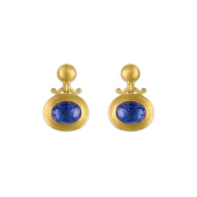 Large Tanzanite Bell Earrings