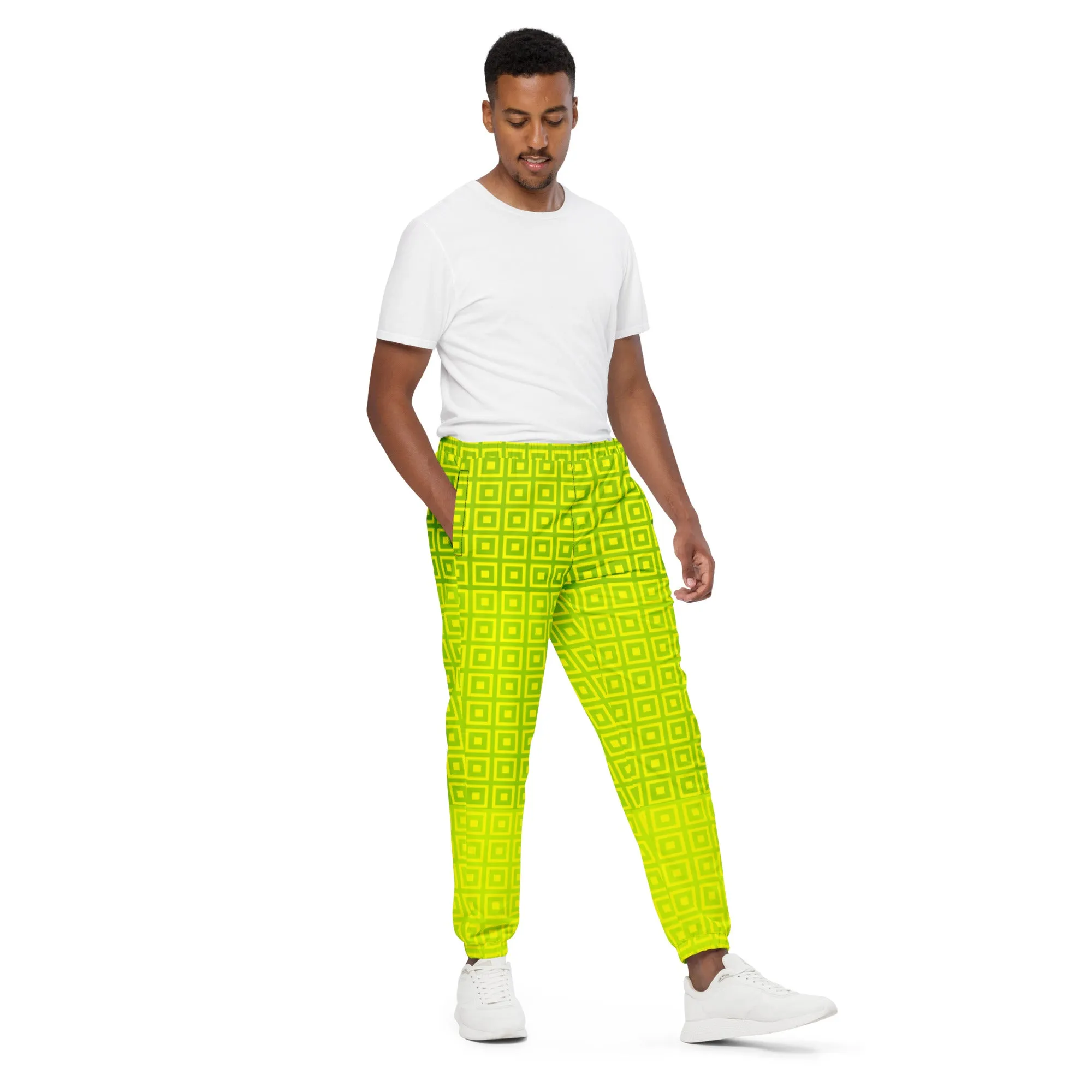 Lime Green Matrix Unisex track pants