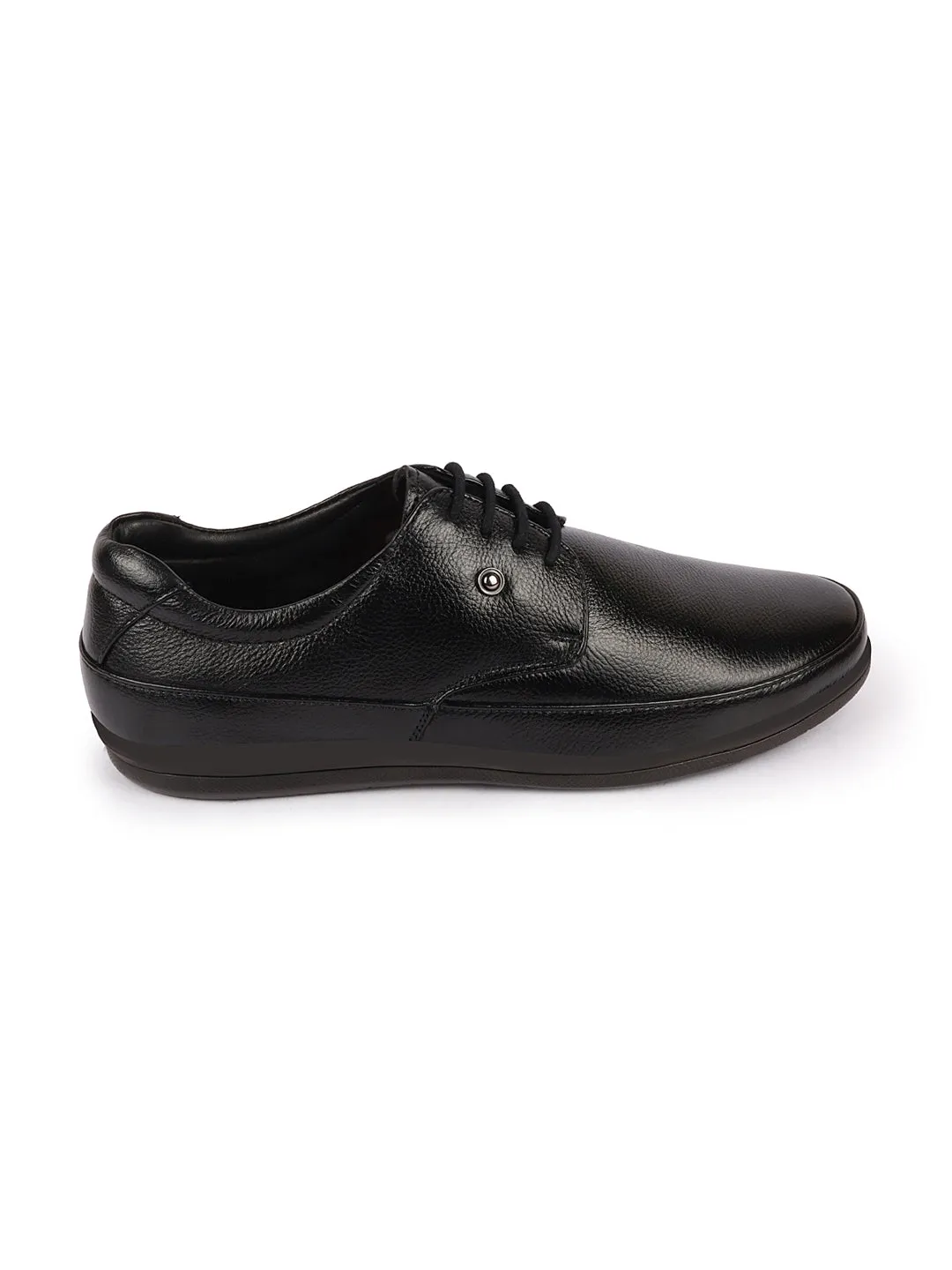 Men Black Formal Office Genuine Leather Lace Up Shoes