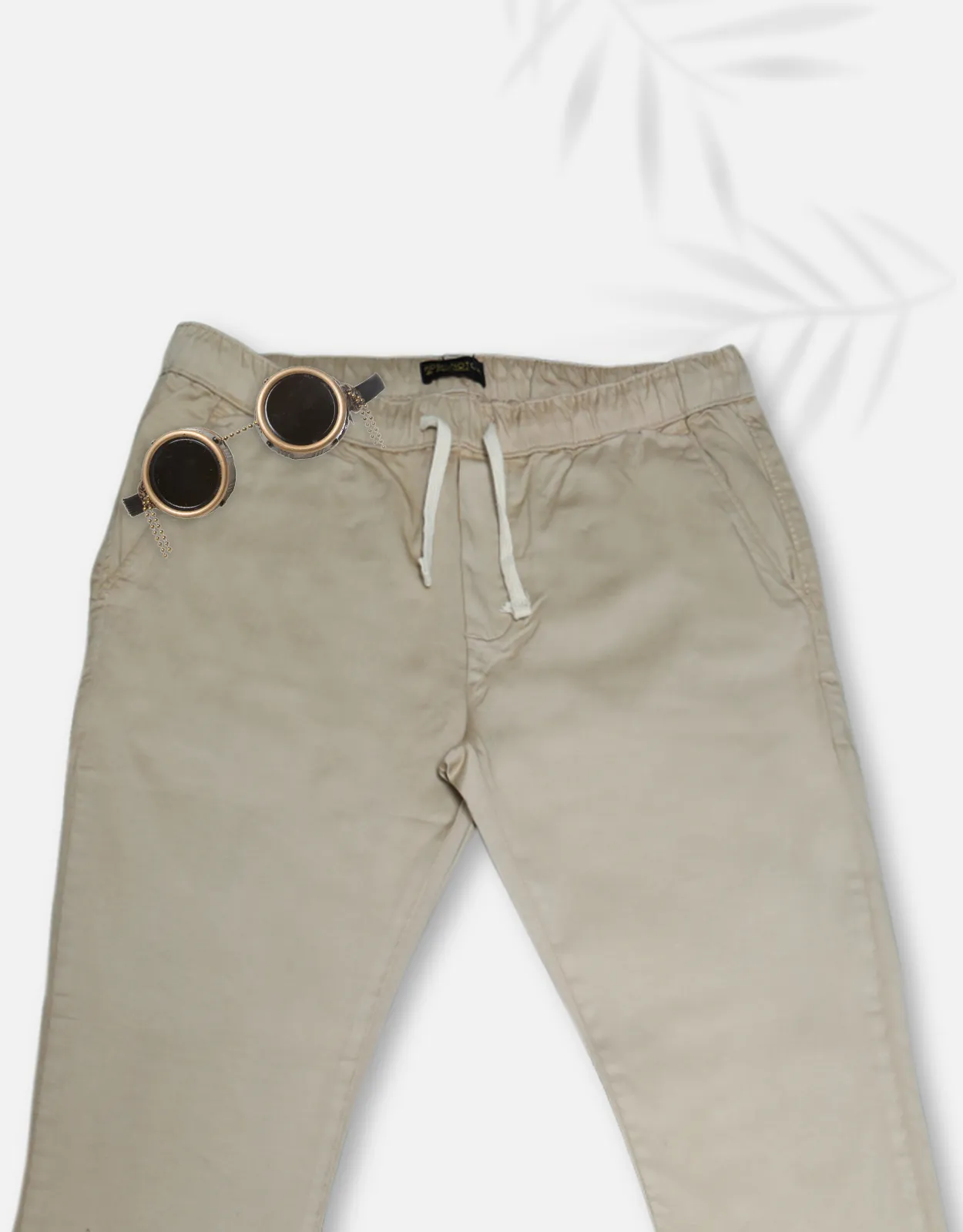 Men's Beige Basic Jogger Pants