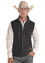 Men's Powder River Plaid Wool Vest