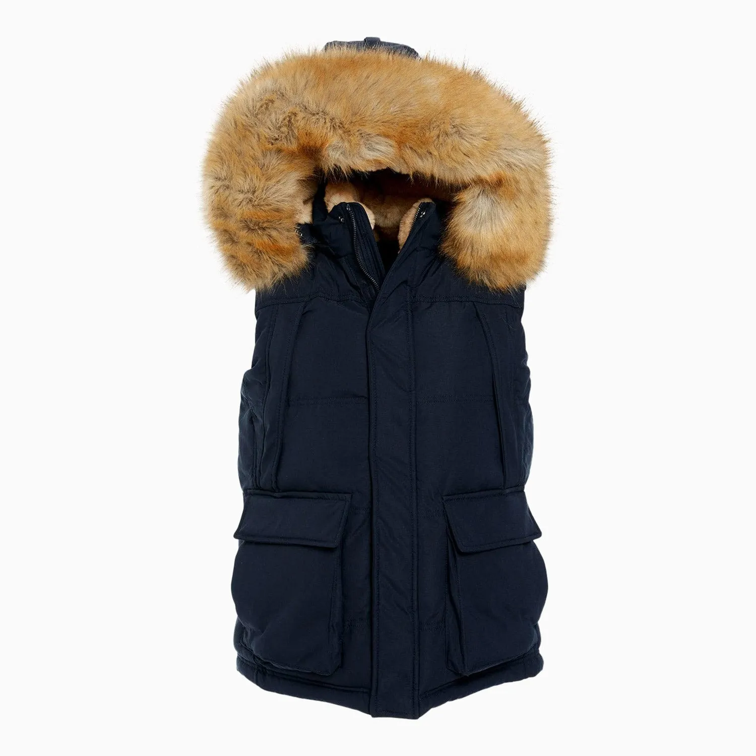 Men's Yukon Fur Lined Hooded Puffer Vest