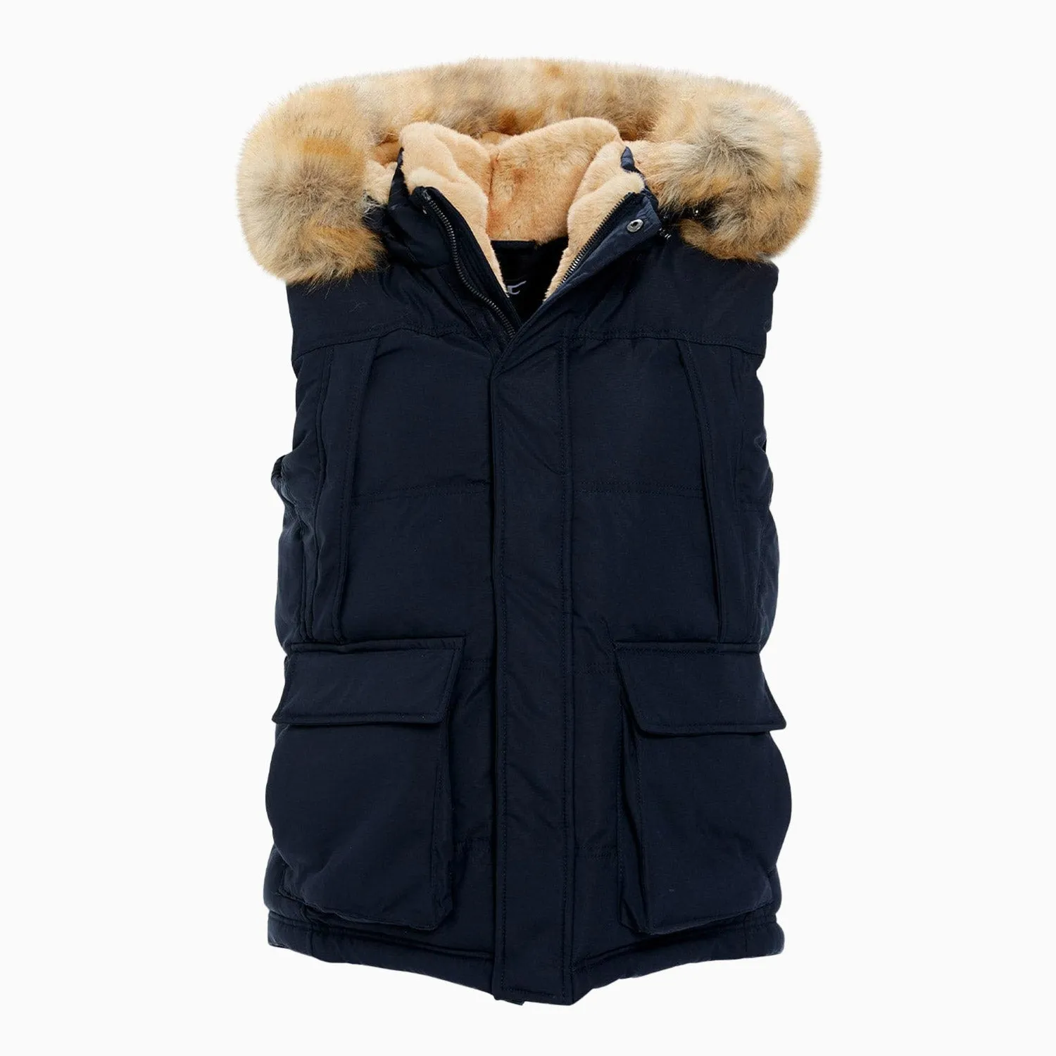 Men's Yukon Fur Lined Hooded Puffer Vest