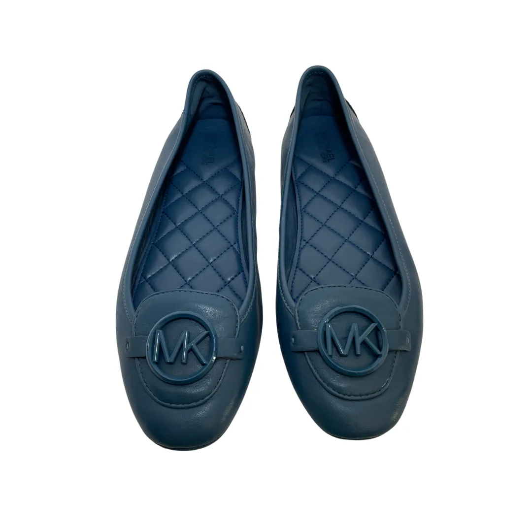 Michael Kors Blue Leather Ballet Flats | Pre Loved |