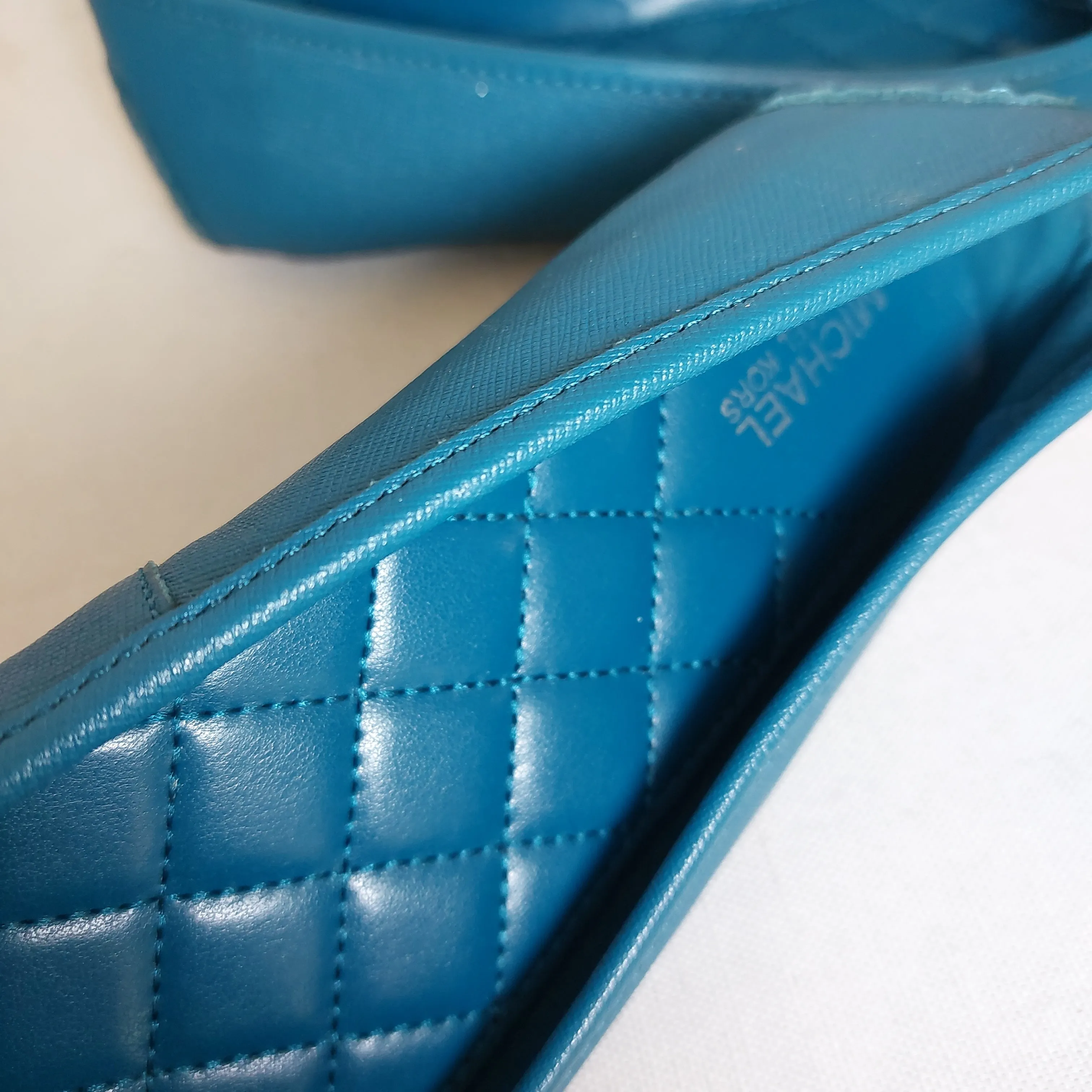 Michael Kors Blue Leather Ballet Flats | Pre Loved |