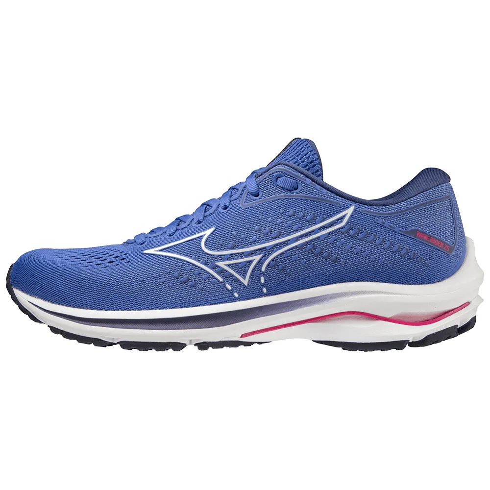 Mizuno Wave Rider 25 (Women's) - Ampro Blue/White/Deep Cobalt