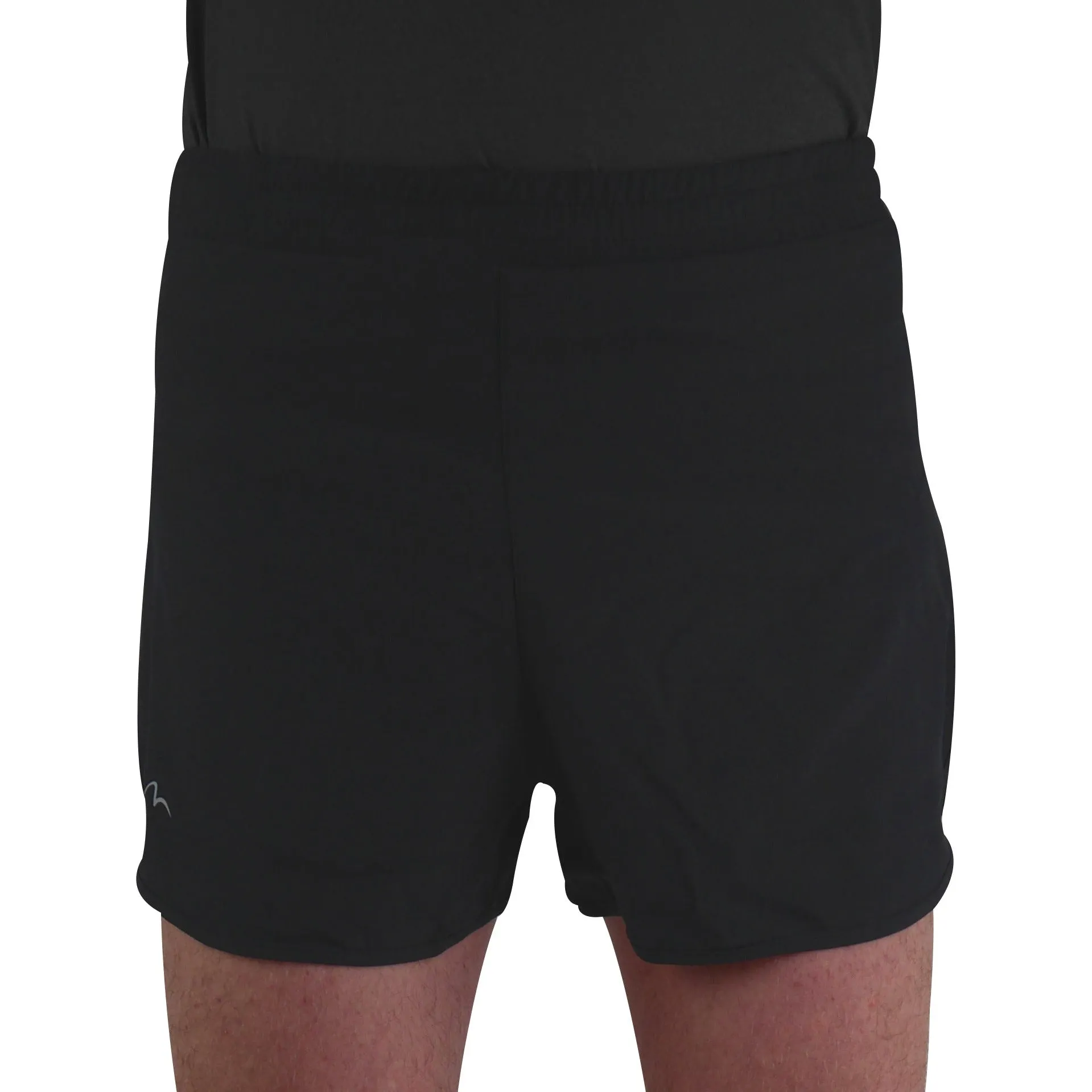 More Mile Racer Split Mens Running Shorts - Black all