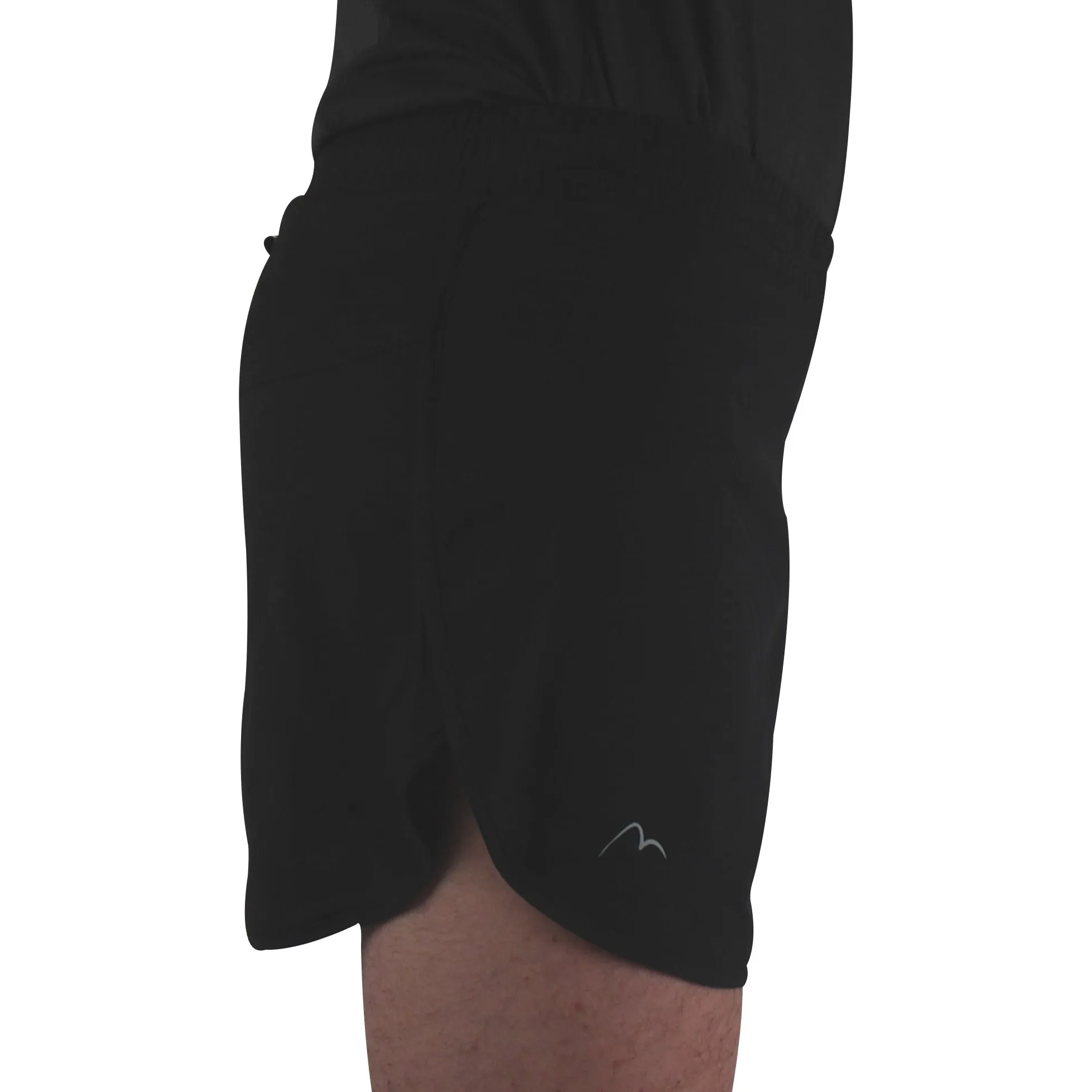 More Mile Racer Split Mens Running Shorts - Black all