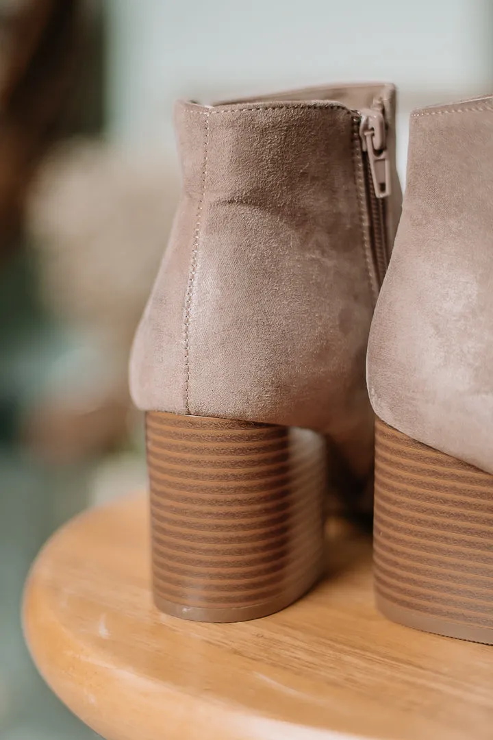 Part Snip Toe Booties | Burlwood Suede