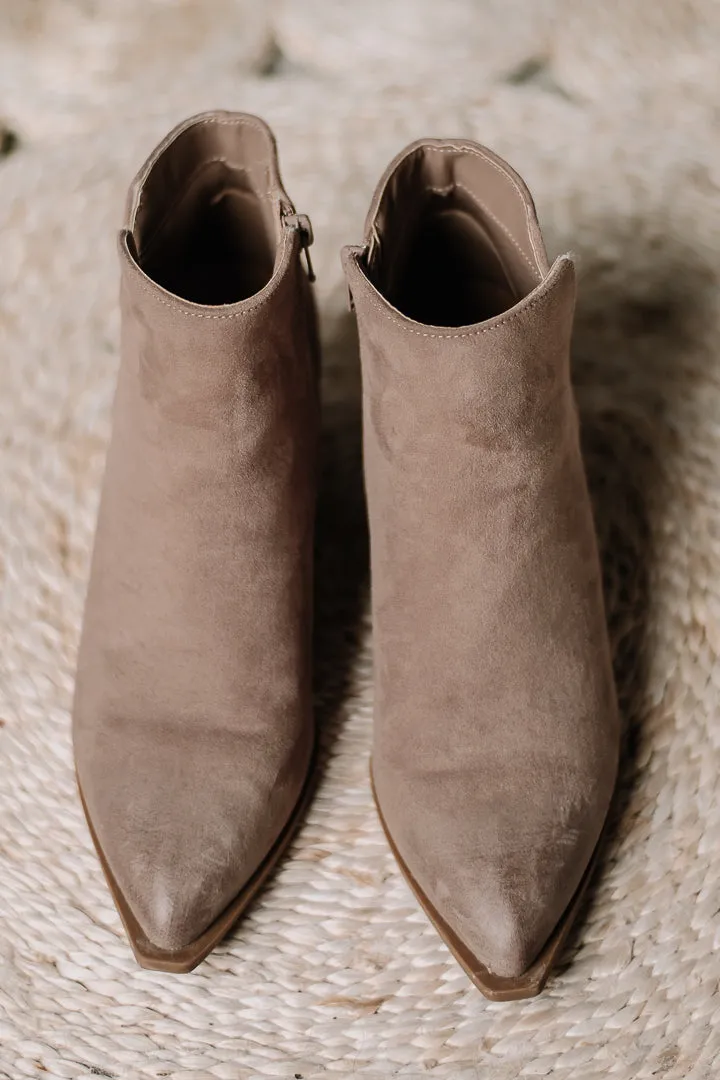 Part Snip Toe Booties | Burlwood Suede