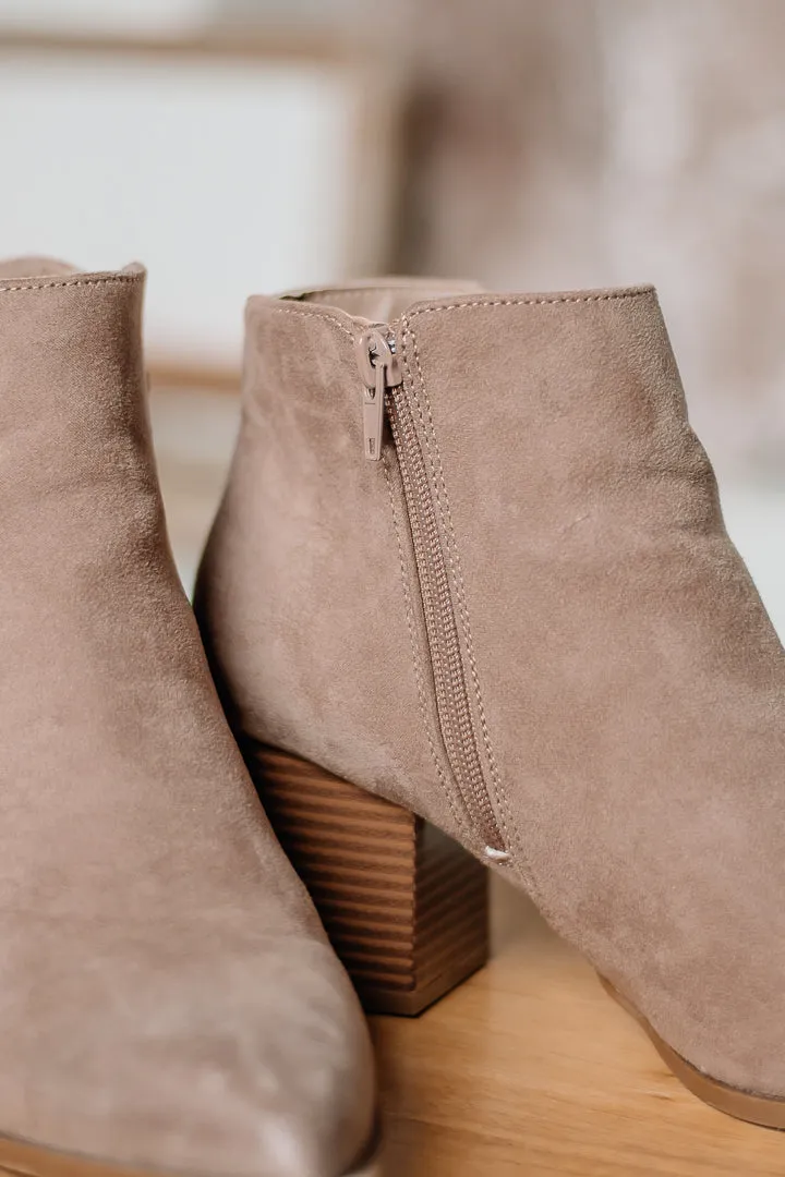 Part Snip Toe Booties | Burlwood Suede