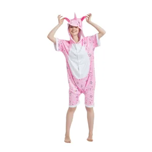 Pink Star Unicorn Adult Summer Onesie