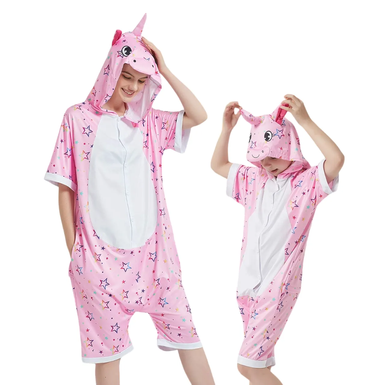 Pink Star Unicorn Adult Summer Onesie