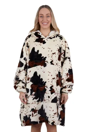 Pure Western Snuggle Hoodie Adults Cow Print