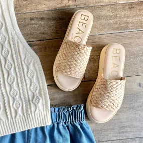 Raffia Slide Sandals