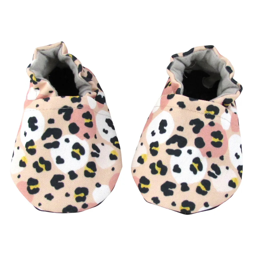 Rose Gold Cheetah Canvas Baby Shoes