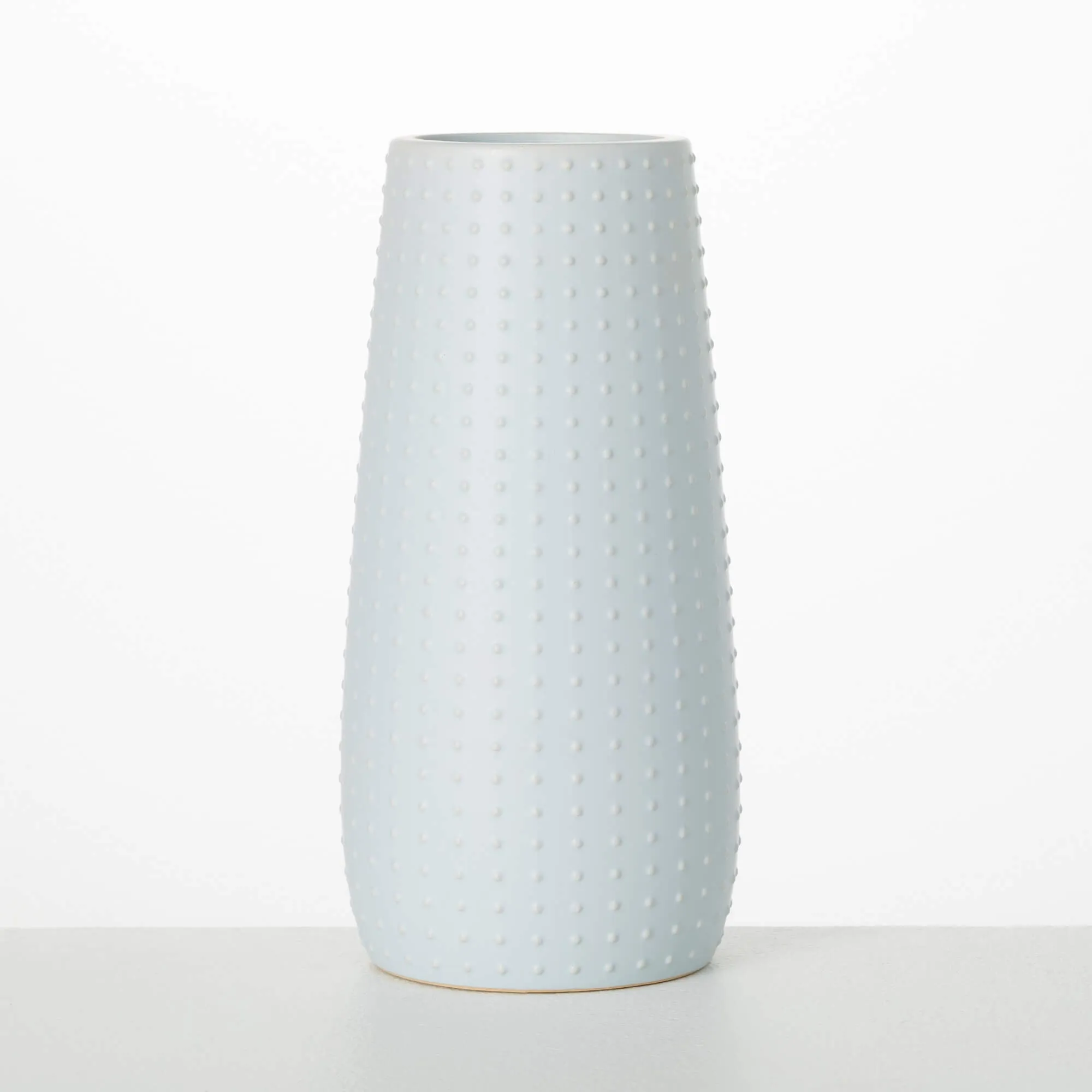 Soft Gray Matte Dotted Vase