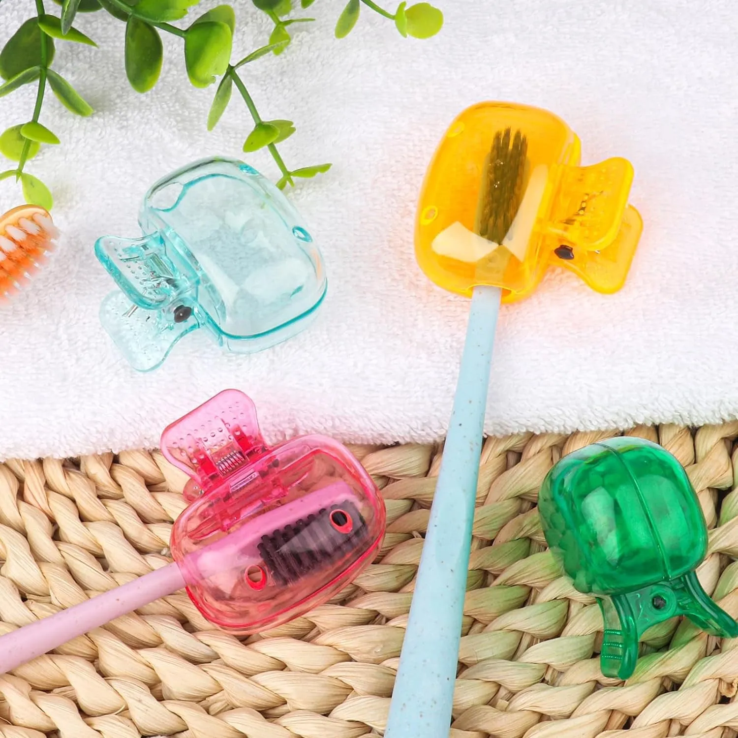 Spring Travel Toothbrush Head Covers Toothbrush Protector Cap Brush Pod Case Protective 4 Pack