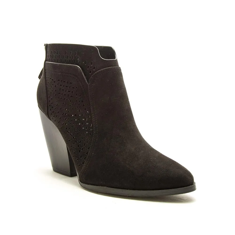 Stanley Black Suede Perforated Bootie