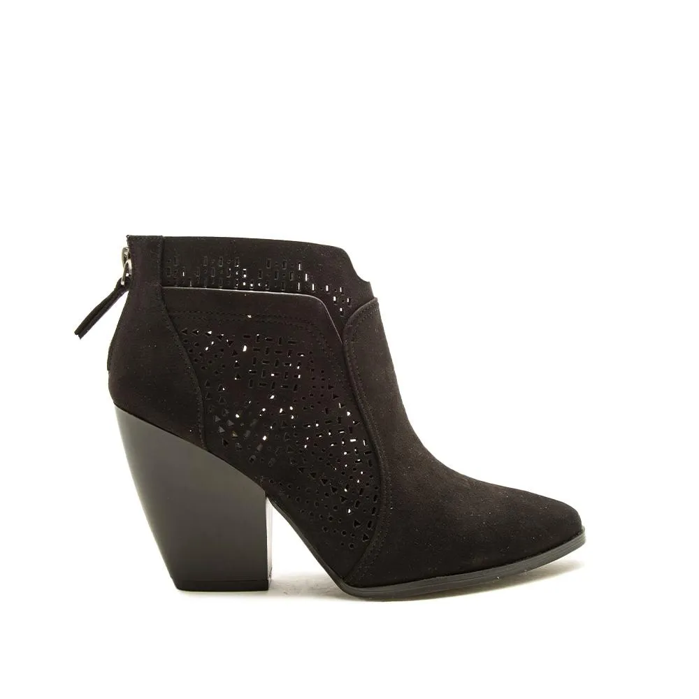 Stanley Black Suede Perforated Bootie