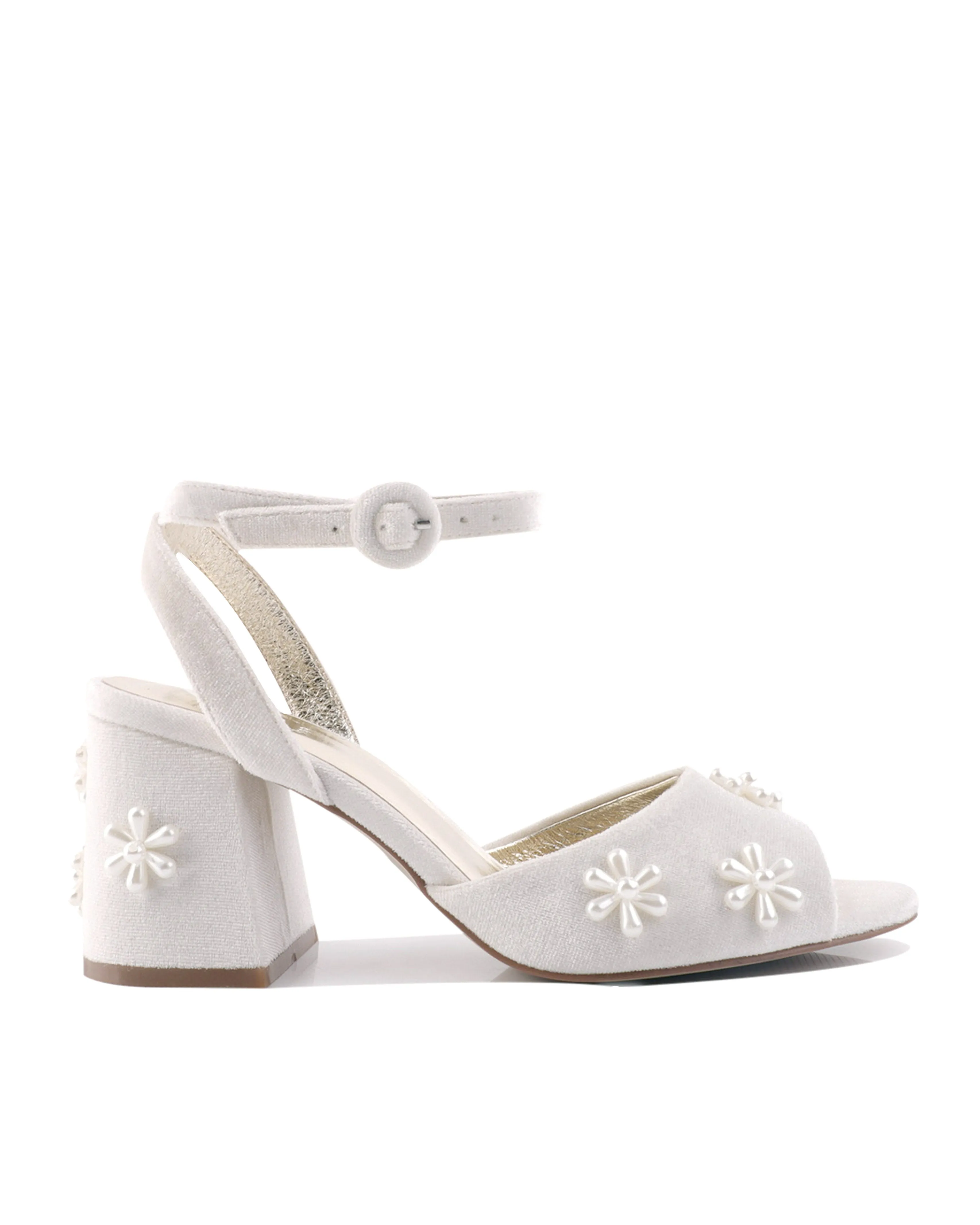 STORIES - VELVET PEARL FLOWER BRIDAL SHOES